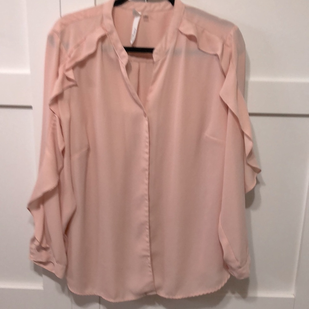 NY Collection Blouse with Ruffles  on sleeves